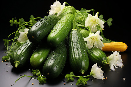 新鲜的黄瓜蔬菜可口高清图片素材