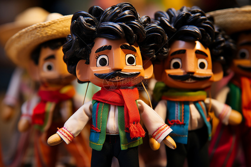 传统文化的墨西哥戏剧人偶图片