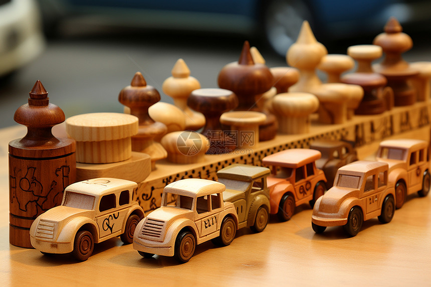 手工制作的木质玩具图片