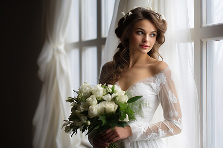 优雅漂亮的新娘背景图片