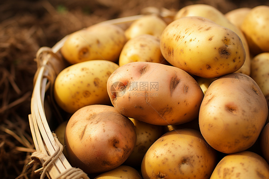 丰收的农作物土豆图片