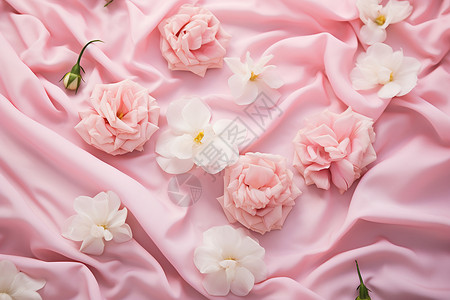 毯子上的鲜花背景图片