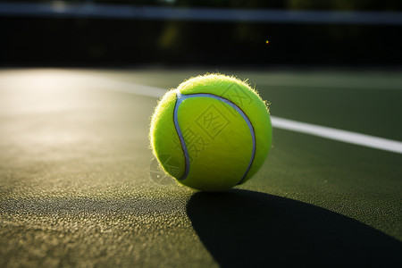 网球在网球场上背景图片