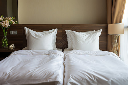 现代家居的卧室床品背景图片