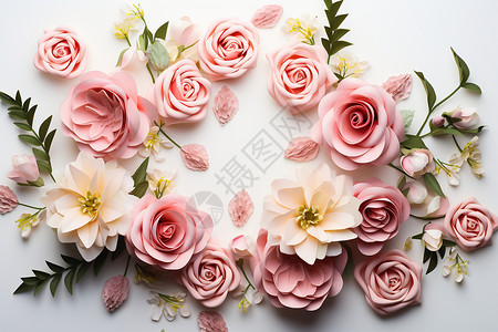 漂亮粉色花朵粉色浪漫花束背景