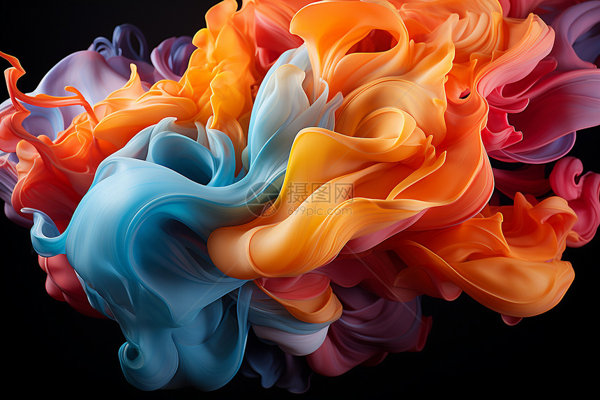 色彩缤纷的流体艺术图片