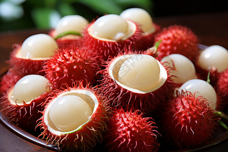 东南亚水果新鲜红毛丹高清图片