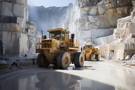 矿山里的卡车背景图片