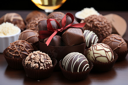 甜蜜的巧克力球背景图片