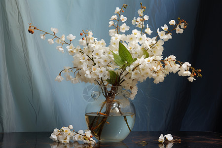桌子上的玻璃花瓶背景图片