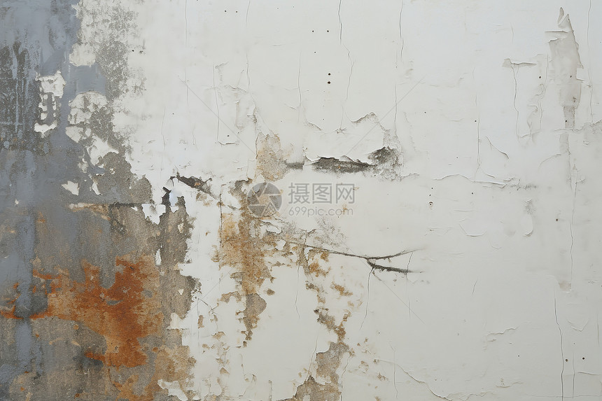 破旧泛黄的水泥墙壁背景图片