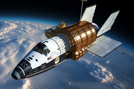 太空飞船穿越地球背景图片