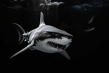 深海中的巨鲨背景图片