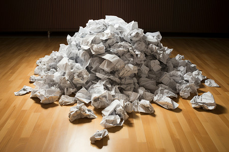 一堆纸团一堆废弃的纸张背景