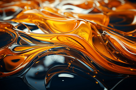 平滑流动的玻璃液体设计图片