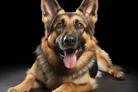 伸出舌头的警犬背景图片