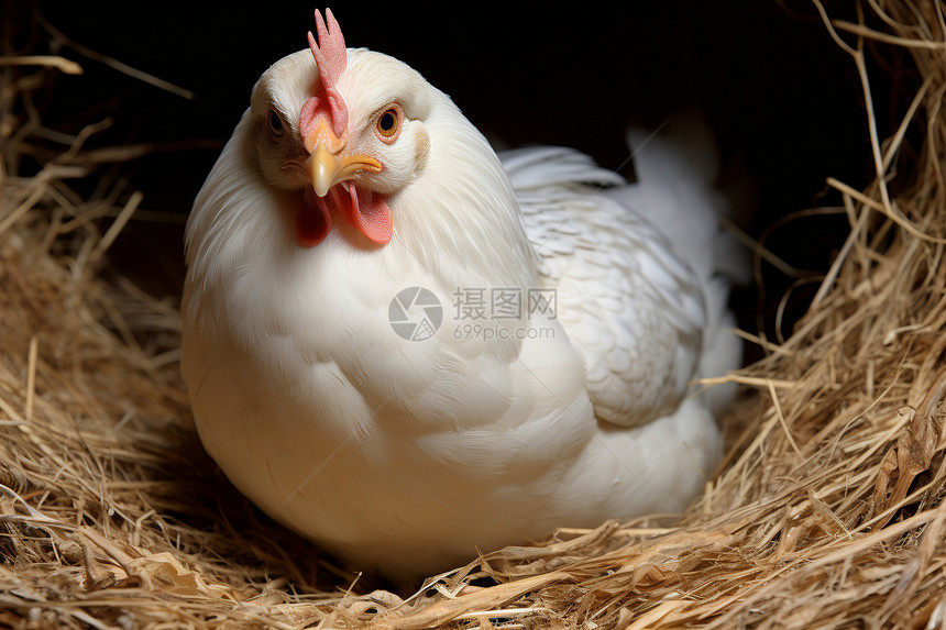巢中的一只鸡图片