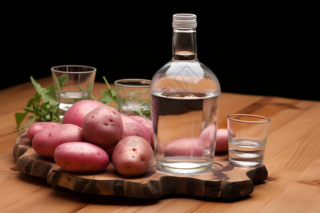 土豆与美酒背景图片
