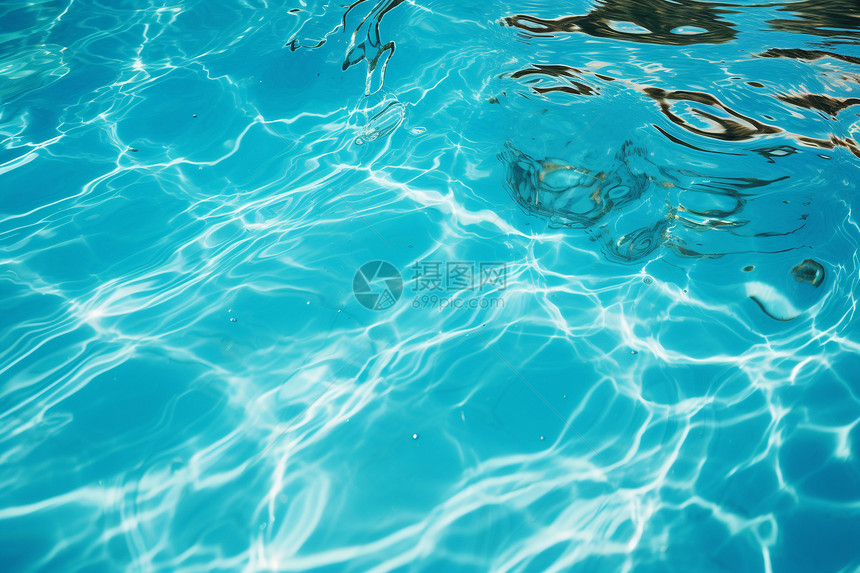 蓝水的水波纹图片