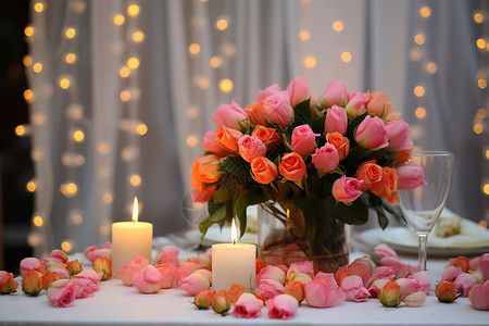 浪漫的烛光晚餐背景图片