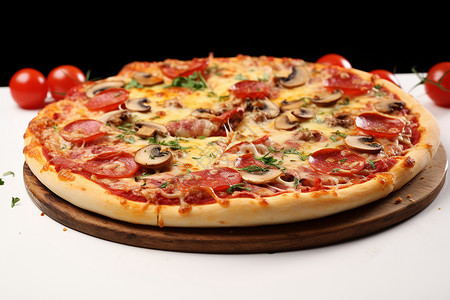 美味的披萨美味蔬菜披萨高清图片