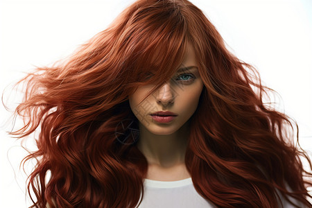 女人飘散的红发背景图片