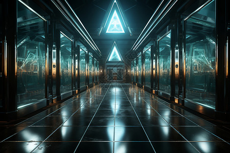 百米长廊科幻的储存空间设计图片