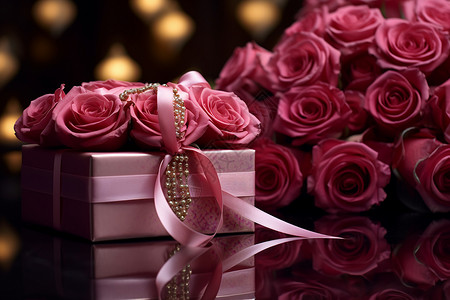 玫瑰礼盒背景图片