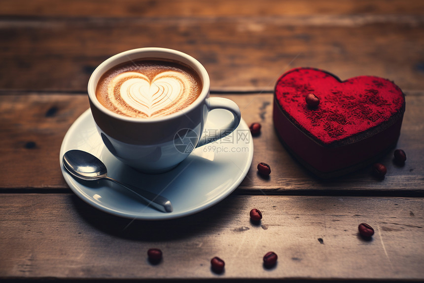 甜蜜浪漫的咖啡图片