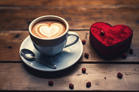 甜蜜浪漫的咖啡背景图片