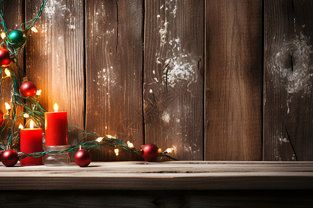 木板前的蜡烛装饰背景图片