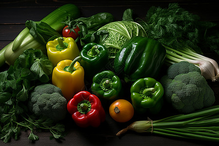 新鲜的有机蔬菜背景图片