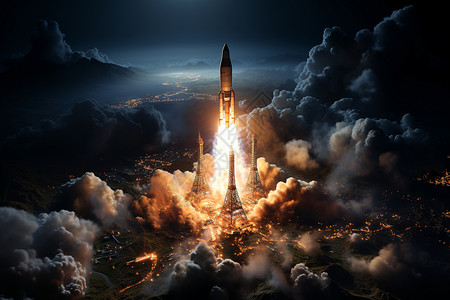 太空探索火箭背景图片