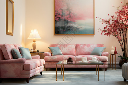 温馨的现代客厅背景图片