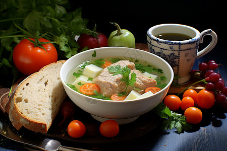 美味的蔬菜汤背景图片