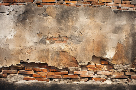 剥落的水泥墙背景图片