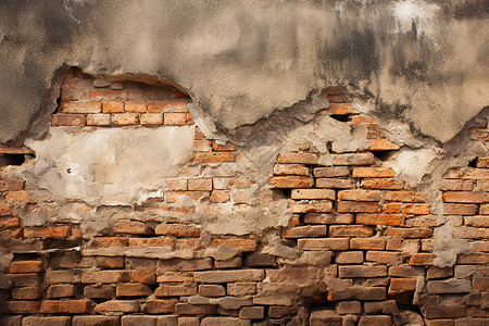颓败的水泥墙背景图片
