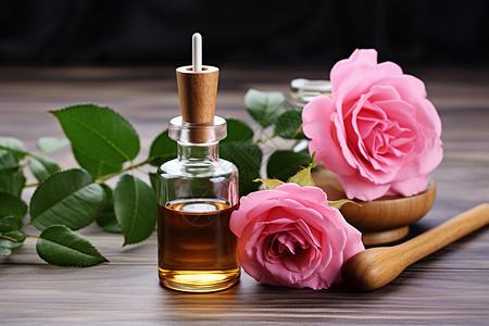 天然香气的玫瑰精油背景图片