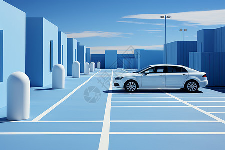 现代简约停车场背景图片