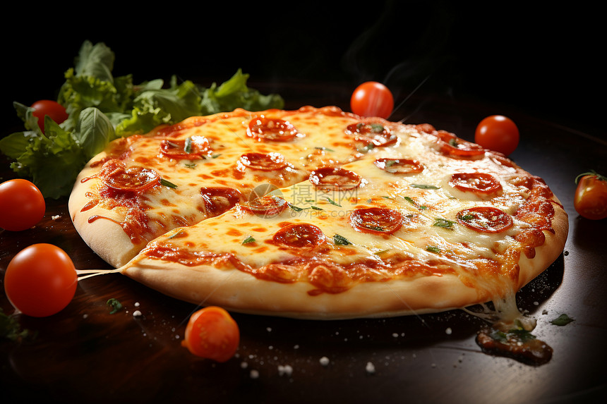 香喷喷的番茄披萨图片