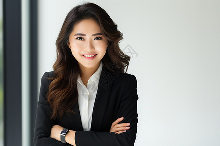 自信的亚洲商务女性背景图片