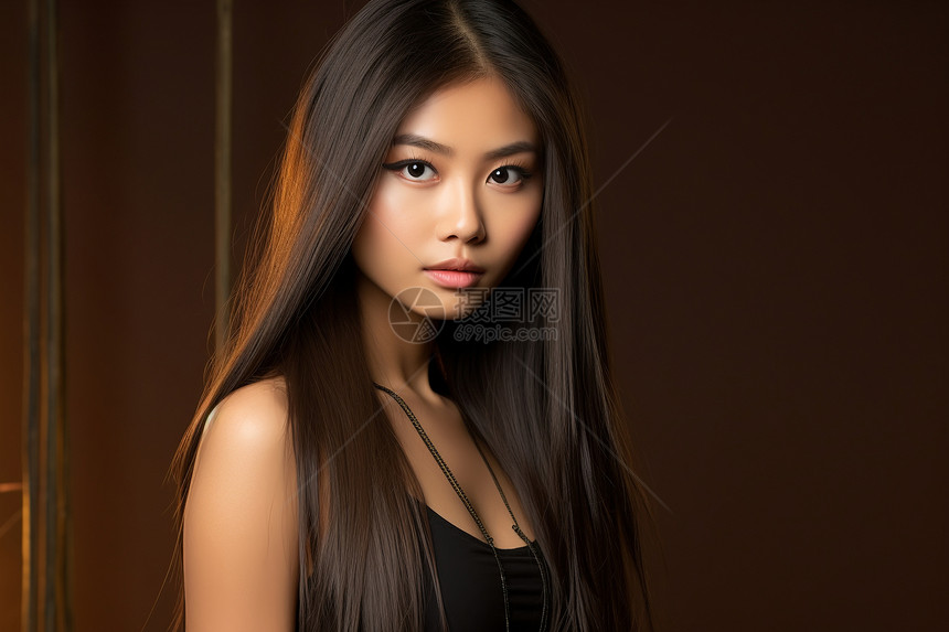 优美身姿的年轻亚洲女子图片