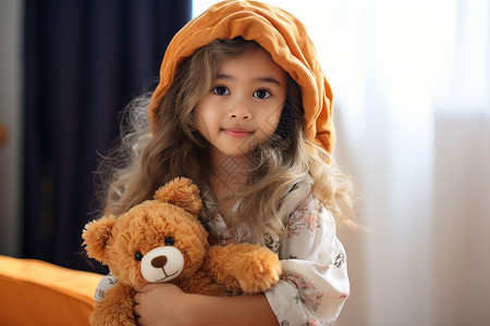 美丽可爱的外国小女孩背景图片