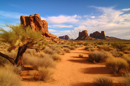 壮观的沙漠景观背景图片