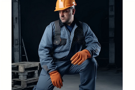 建筑工地的建筑工人背景图片