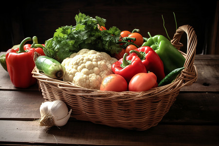 营养有机的新鲜蔬菜背景图片
