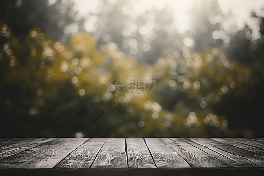 自然光下木制桌子图片