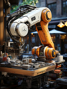 工业机器臂背景图片