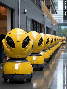黄色未来机器人背景图片