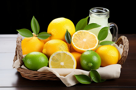 营养丰富的柠檬背景图片